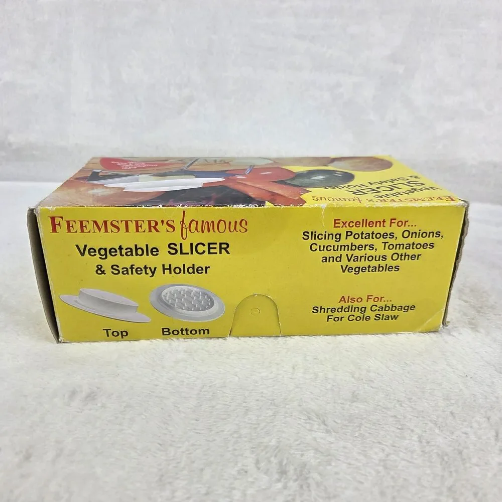 Vintage Feemster’s Famous Vegetable Slicer W/ Safety Holder Original Box